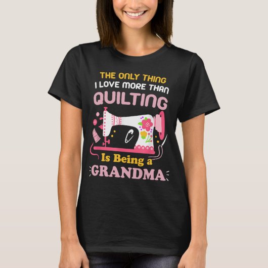 Cool quilten ontwerp voor vrouwen Oma quilt Sewin T-shirt (Voorkant)