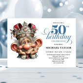 Cool Quirky Man 50 Birthday Editable Invitation Kaart
