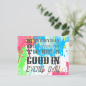 Cool quote kleurrijke levendige waterverven splaat briefkaart (Staand voorkant)