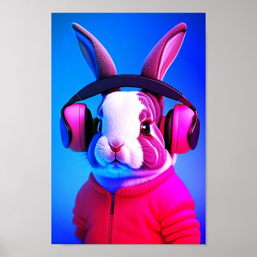 Cool Rabbit Poster (Voorkant)