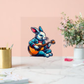 Cool Rabbit speelt gitarist van Easter Musician Acryl Bord (Huwelijk)