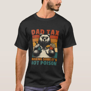 Cool Raccoon Dad Tax Retro Zonsondergang T-shirt