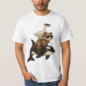 Cool Raccoon en Duck Riding Orca T-shirt (Voorkant)