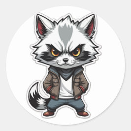 Cool Raccoon Sticker - Een Bandiet met Attitude