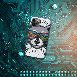 Cool Raccoon Zonnebrillen Kleurrijk Art Design Case-Mate iPhone Case