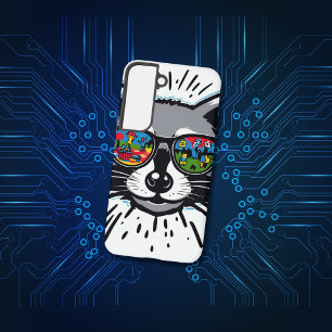 Cool Raccoon Zonnebrillen Kleurrijk Art Design Samsung Galaxy Hoesje