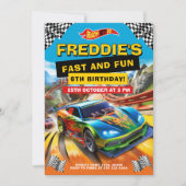 Cool Race Auto Verjaardagsfeestje Kaart (Voorkant)