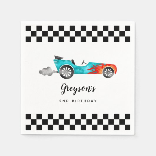 Cool Race Car Boy Birthday Party Servet (Voorkant)
