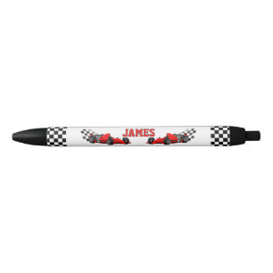 Cool Race Car Boy Custom Naam Gepersonaliseerde Pe Zwarte Inkt Pen