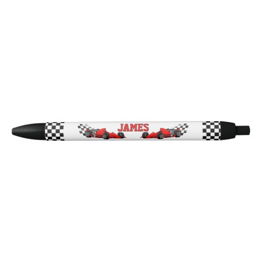 Cool Race Car Boy Custom Naam Gepersonaliseerde Pe Zwarte Inkt Pen (Voorkant)