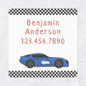 Cool Race Care Custom Name Label (Design 2)