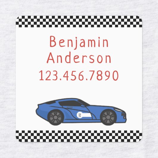 Cool Race Care Custom Name Label (Design 2)