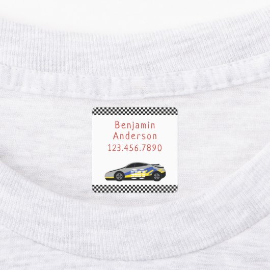 Cool Race Care Custom Name Label (Aangebracht)