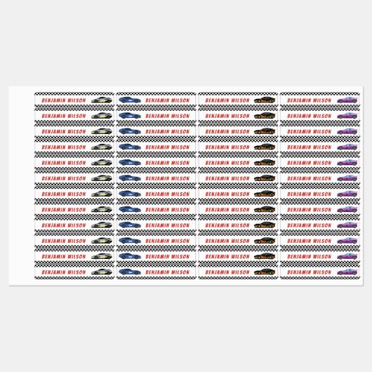 Cool Race Care Custom Name Label Waterdicht (Vel)