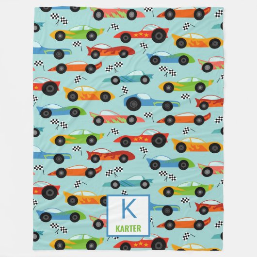 Cool Race Cars Aangepaste Kinderen Fleece Deken (Voorkant)