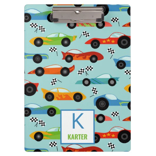 Cool Race Cars Aangepaste Kinderen Klembord (Voorkant)