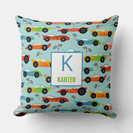 Cool Race Cars Aangepaste Kinderen Kussen (Voorkant)