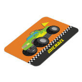 Cool Racing Green Monster Truck voor Racer Boys Magneet (Linkerzijde)