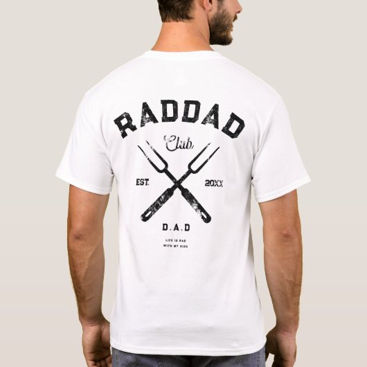 Cool Rad Dad Grill Club Funny Vaderdag BBQ T-shirt (Achterkant)