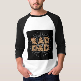 Cool Rad Dad White Black Vaderdag T-shirt