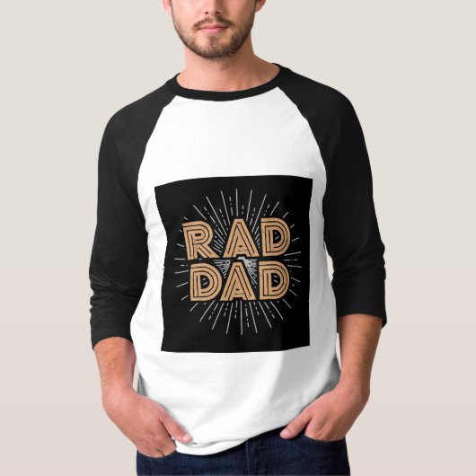 Cool Rad Dad White Black Vaderdag T-shirt (Voorkant)