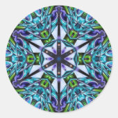 Cool Radiance Mandala Ronde Sticker (Voorkant)