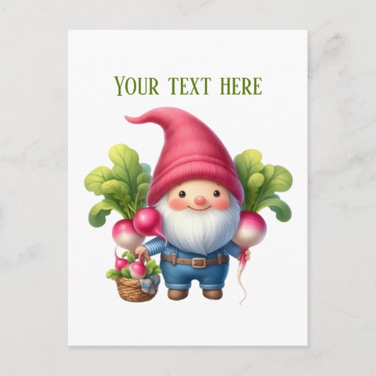 Cool radish gnome customizable briefkaart (Voorkant)