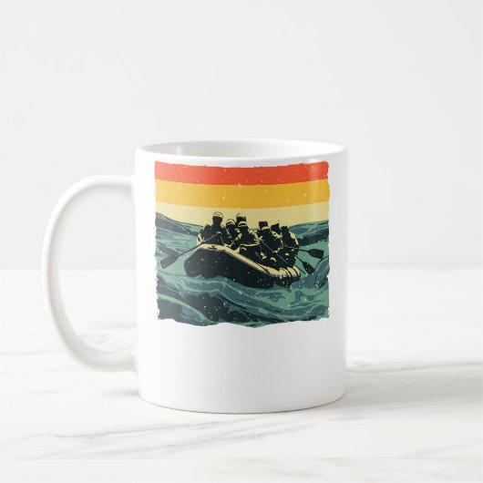 Cool Rafting Art For Men Women White Water Rafting Koffiemok (Links)