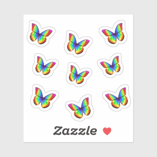 Cool Rainbow Butterfly Sticker (Vel)