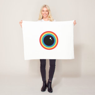 Cool Rainbow Eyeball Fleece Deken