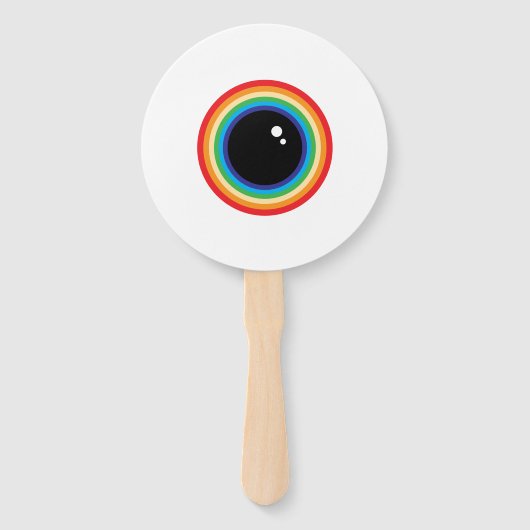 Cool Rainbow Eyeball Handwaaier (Voorkant)
