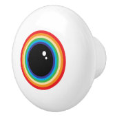 Cool Rainbow Eyeball Keramische Knop (Rechts)