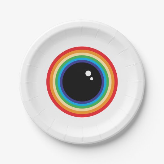 Cool Rainbow Eyeball Papieren Bordje (Voorkant)