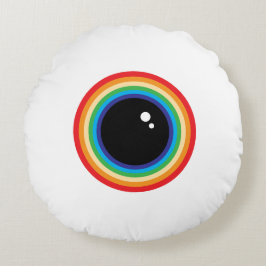 Cool Rainbow Eyeball Rond Kussen