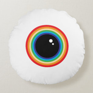 Cool Rainbow Eyeball Rond Kussen