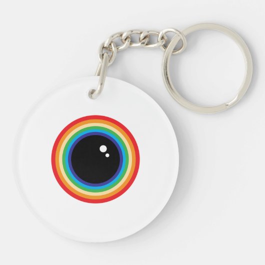 Cool Rainbow Eyeball Sleutelhanger (Achterkant)