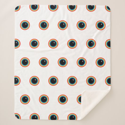 Cool Rainbow Eyes Sherpa Deken (Voorkant)