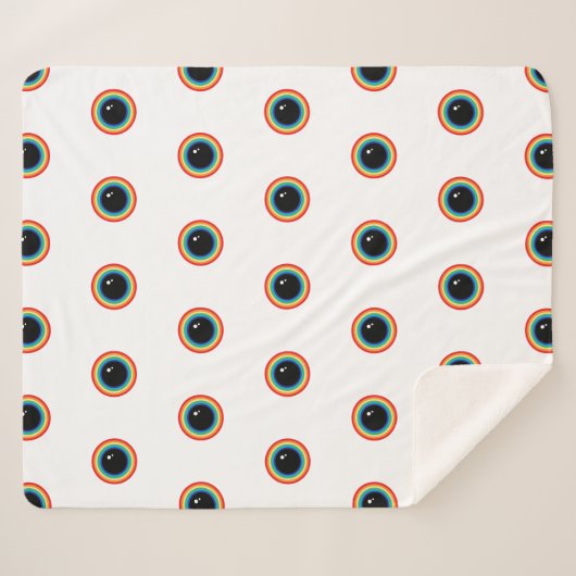 Cool Rainbow Eyes Sherpa Deken (Voorkant (horizontaal))