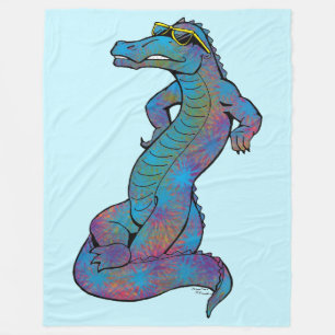 Cool Rainbow Gator Fleece Deken