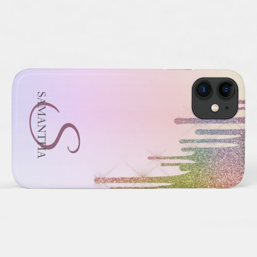 Cool Rainbow Glitter-schijven ombre Case-Mate iPhone Case (Achterkant (horizontaal))