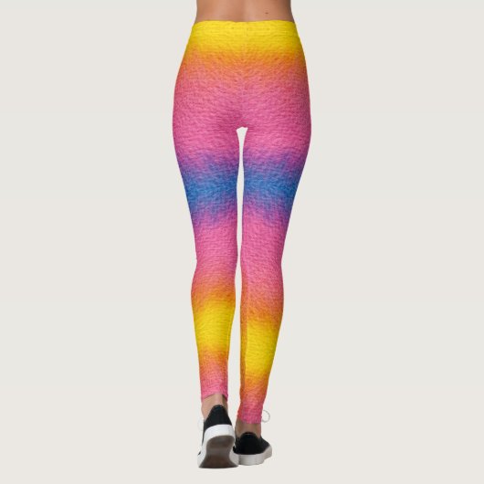 Cool Rainbow Gradient Handgeschreven Naam Waterver Leggings (Achterkant)