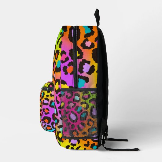 Cool Rainbow Leopard Print Meisje School Rugzak (Rechts)