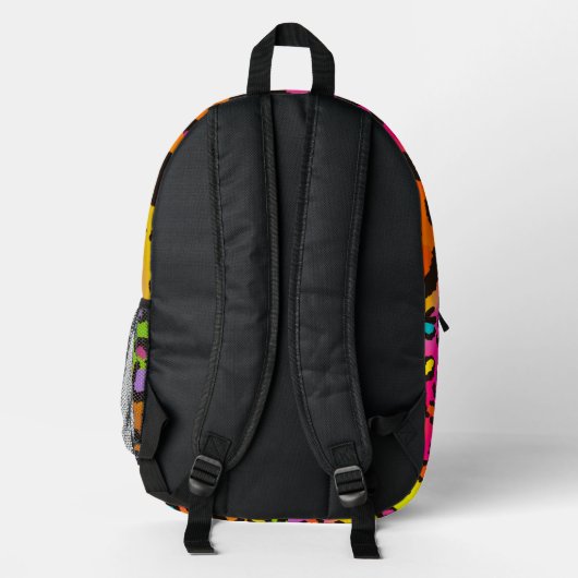 Cool Rainbow Leopard Print Meisje School Rugzak (Achterkant)