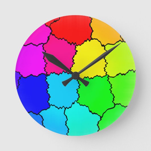 Cool Rainbow-patroon Ronde Klok (Voorkant)