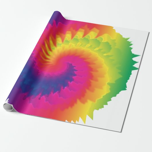 Cool Rainbow Tie Dye Cadeaupapier (Uitgerold)