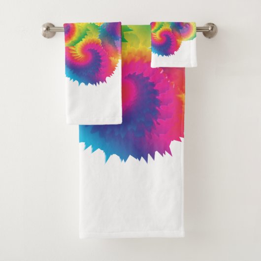 Cool Rainbow Tie Dye Patroon Bad Handdoek (Insitu)