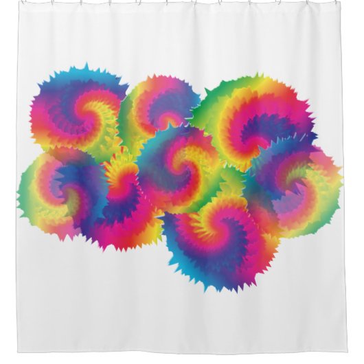 Cool Rainbow Tie Dye Patroon Douchegordijn (Voorkant)
