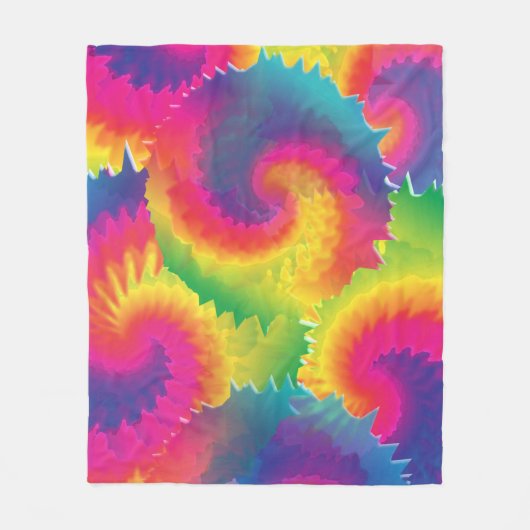 Cool Rainbow Tie Dye Patroon Fleece Deken (Voorkant)