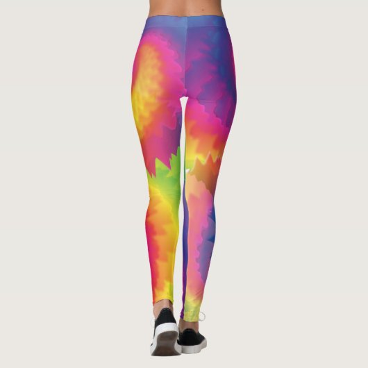 Cool Rainbow Tie Dye Patroon Leggings (Achterkant)