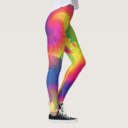 Cool Rainbow Tie Dye Patroon Leggings (Rechts)
